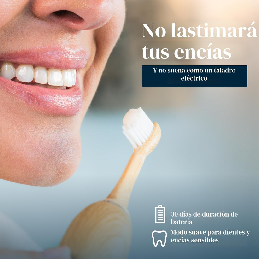 Better &amp; Better cepillo de dientes eléctrico sónico de bambú pa...