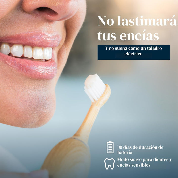 Better &amp; Better cepillo de dientes eléctrico sónico de bambú pa...