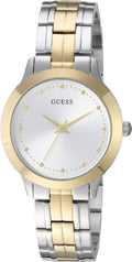 GUESS Mujer| Reloj de vestir analógico| Caja de acero inoxidable| Correa de acero inoxidable | Resistencia al agua 30M