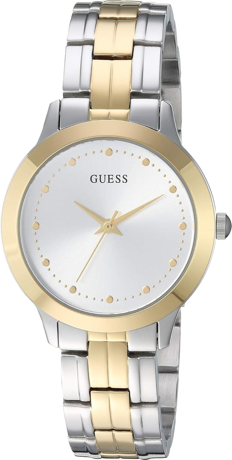 GUESS Mujer| Reloj de vestir analógico| Caja de acero inoxidable| Correa de acero inoxidable | Resistencia al agua 30M