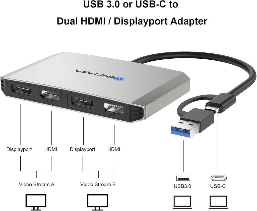 WAVLINK, UG69DH2-SIL, hub USB 3.0