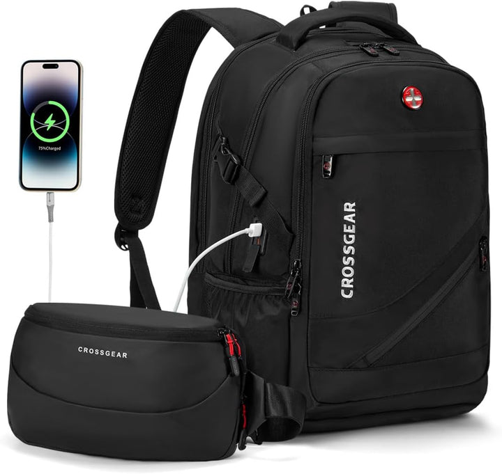 CROSSGEAR Mochila para laptop de 17.3 pulgadas para hombres y mujer...