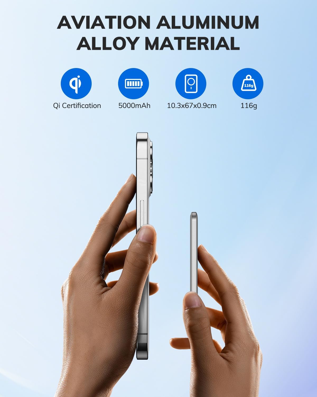 Hichain Cargador magnético portátil para iPhone, cargador magnético...