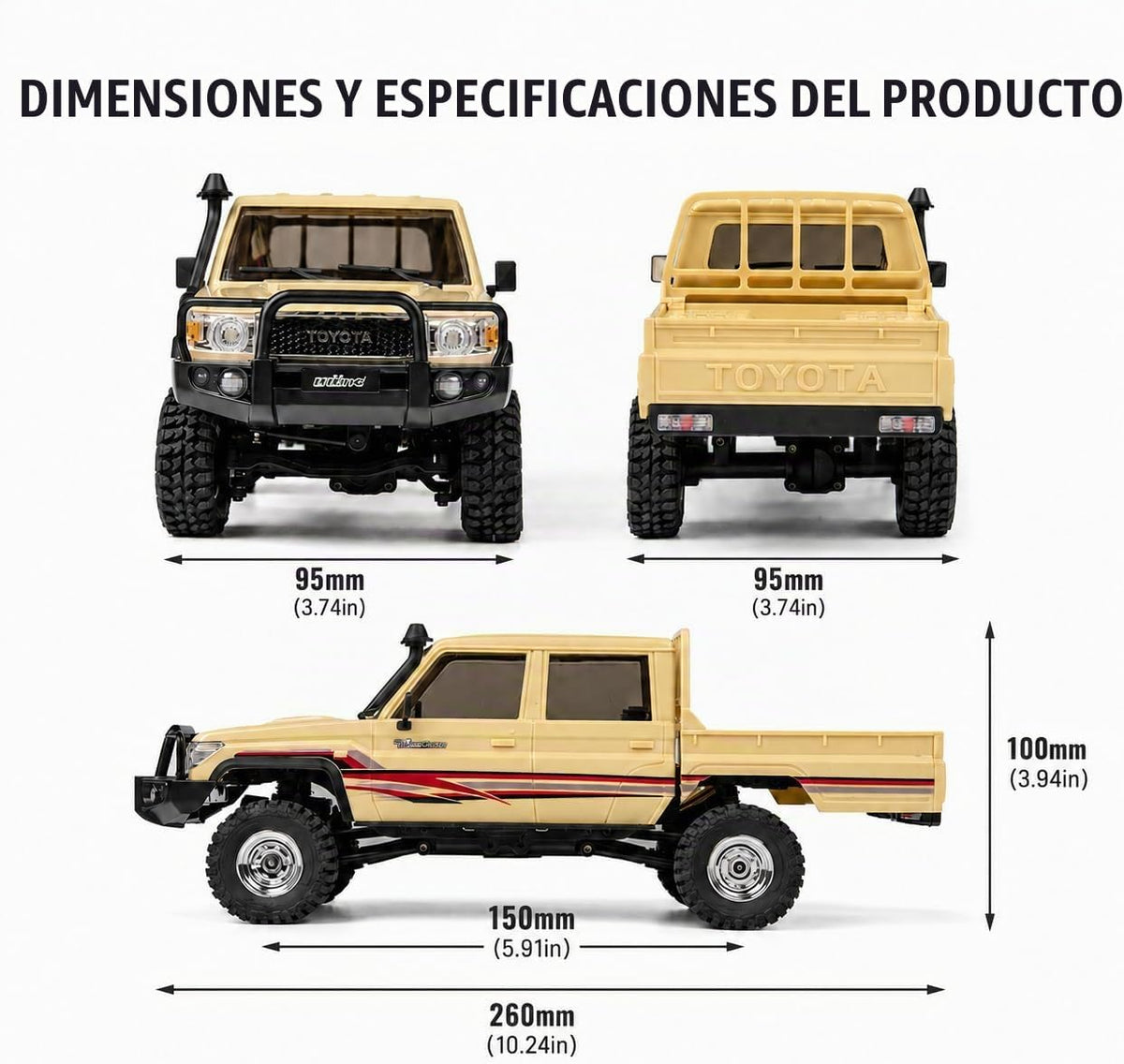 UDIRC UCX1801PRO Camión de sendero sin escobillas escala 1/18, oruga rc