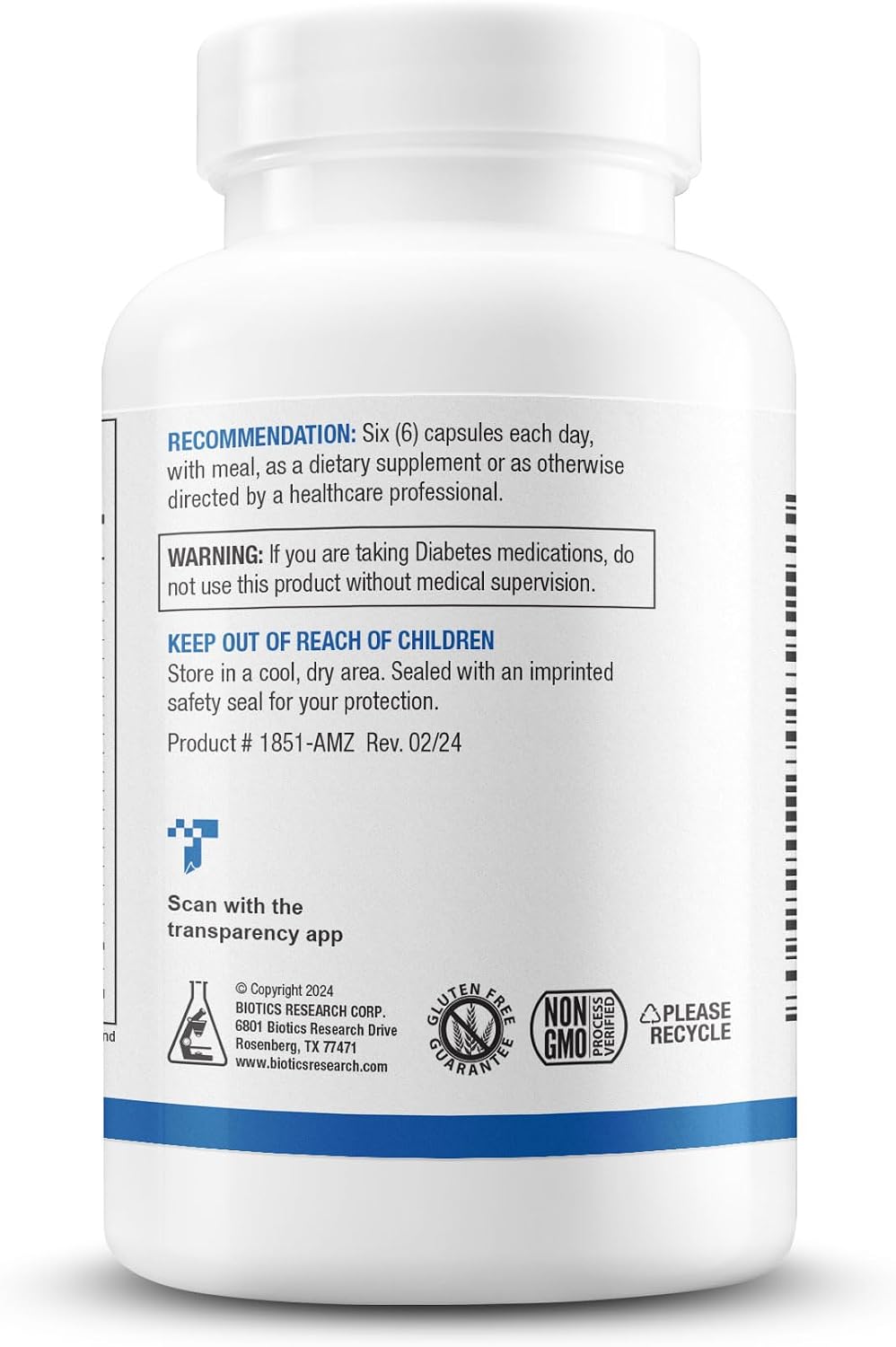 Biotics Research GlucoBalance - Suplemento de cromo, vanadio, L car...