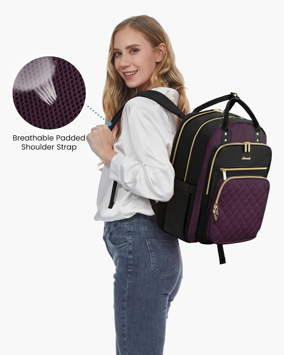 LOVEVOOK Mochila para laptop para mujer con compartimento separado...