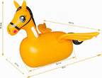 ZHUYNXIR - Juguete inflable de unicornio inflable para niños a partir de 3 años, equipo de juego de salto para interiores y exteriores con mango y alas, divertido caballo animoso de actividad física