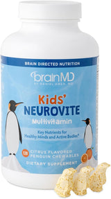 BRAINMD Dr Amen Kids NeuroVite - Sabor naranja - 120 masticables en...
