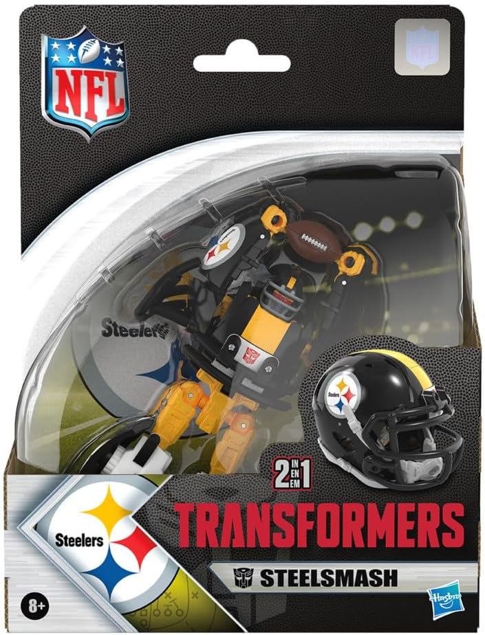Transformers NFL Pittsburgh Steelers Steelsmash Figura de acción de 5.5 pulgadas