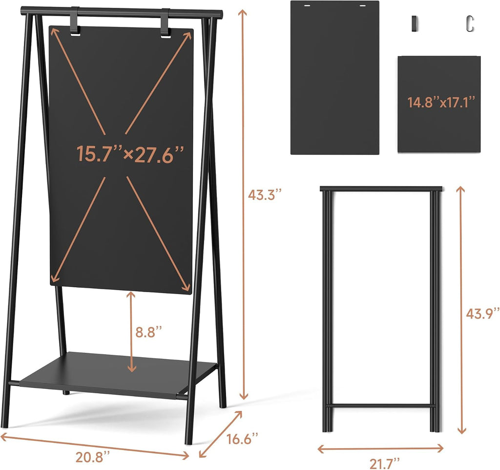 SELEAD Pizarrón metálico en A-Frame Sin montaje, 21"x44” Cartel de sándwich