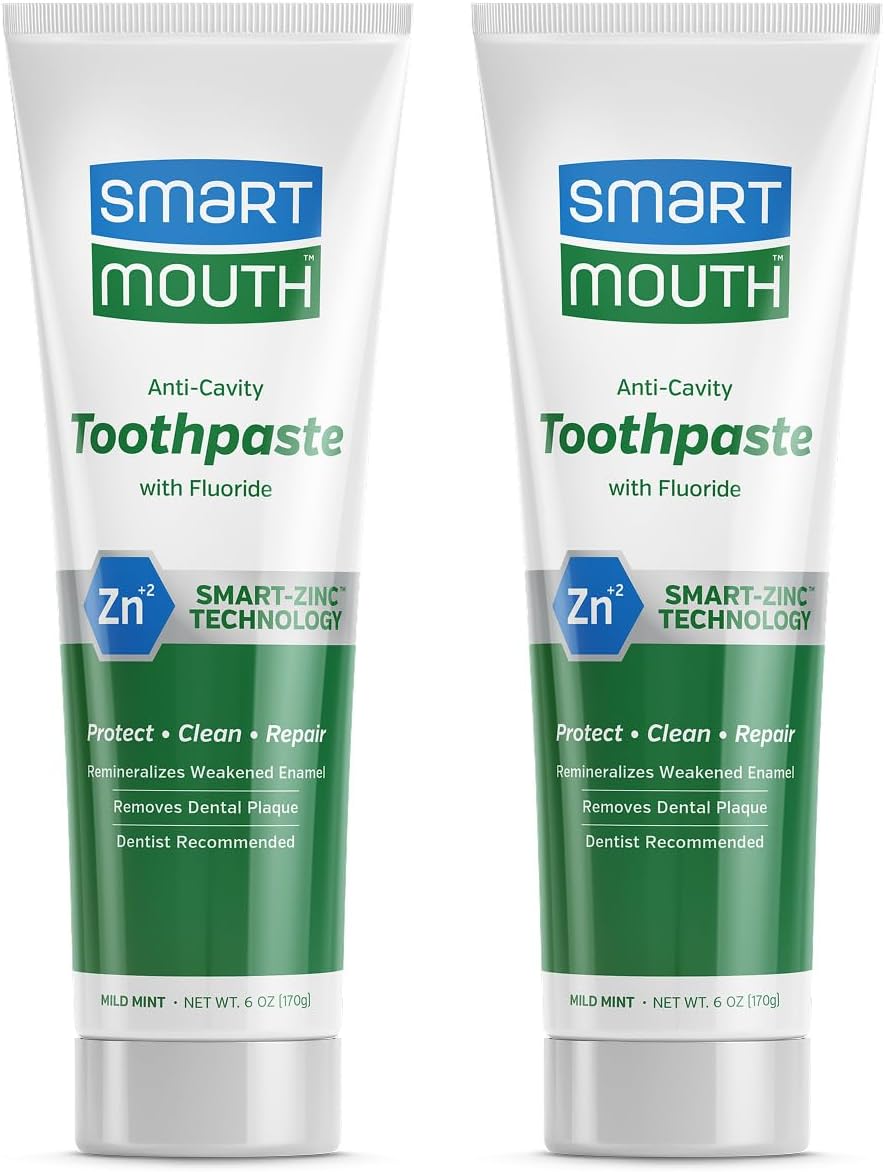 SmartMouth Pasta de dientes anticaries + zinc, flúor para la preven...