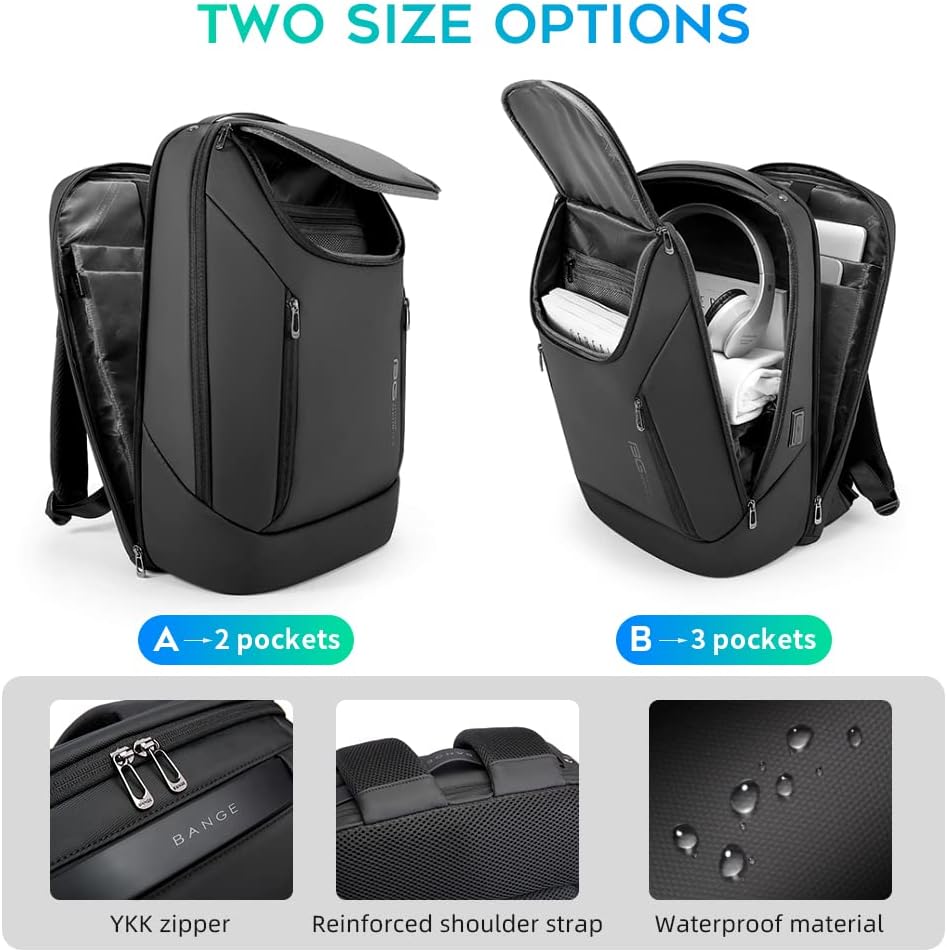 BANGE Mochila inteligente de negocios, impermeable, para laptop de...