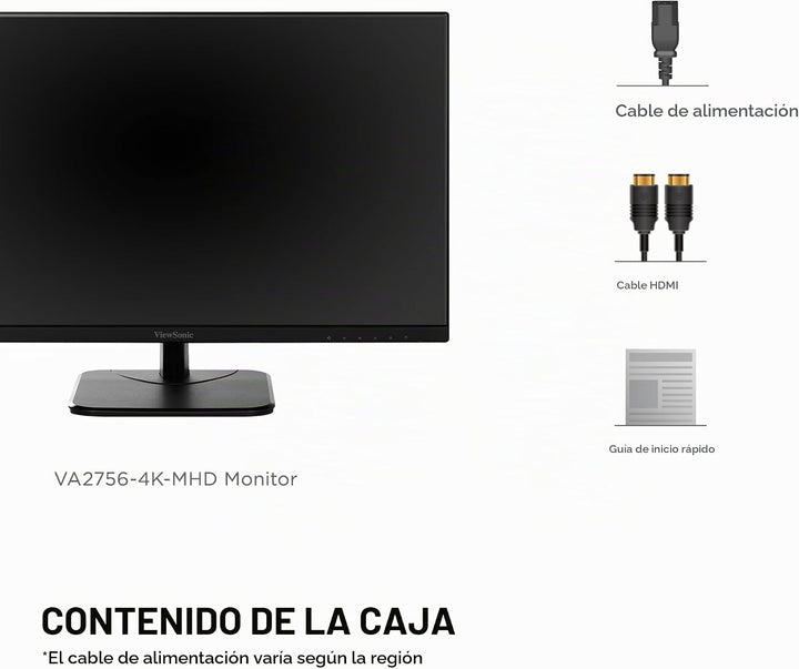 ViewSonic VA2756-4K-MHD Monitor IPS 4K de 27 Pulgadas con Marco Ult...