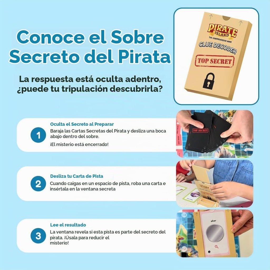 The Fidget Game Pirate Island, juego de mesa de comprensión de lectura para