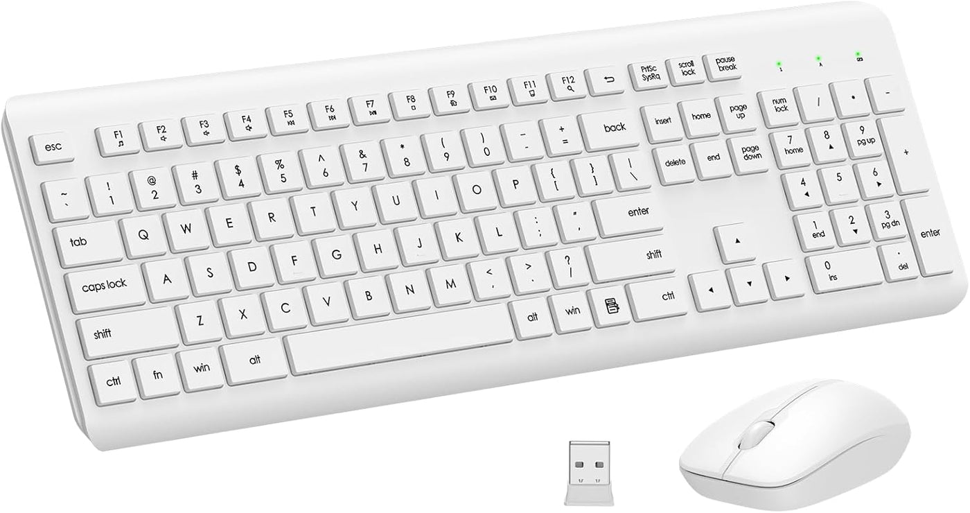 Combo de teclado y mouse inalámbricos, teclado ergonómico silencios...