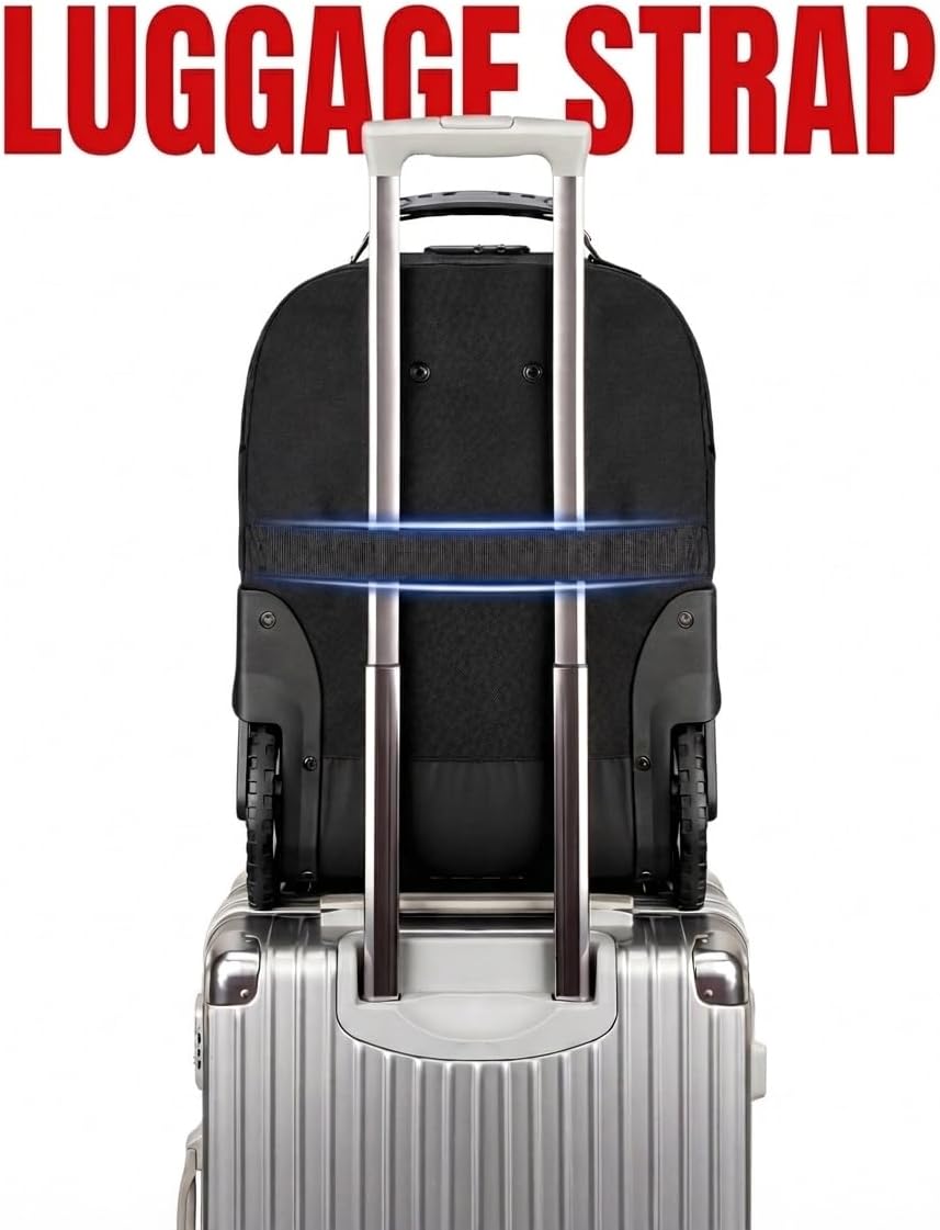 MATEIN Bolso rodante con ruedas, mochila rodante extra grande de 17...