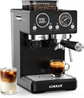 CHULUX Cafetera compacta con molinillo de café con rebabas para café con