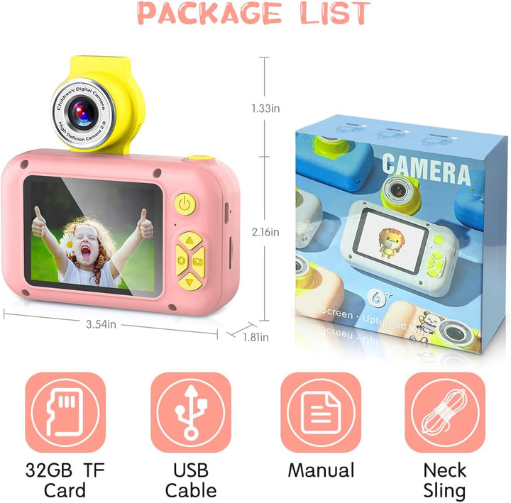 ARNSSIEN Cámara para niños, cámara digital de juguete para niños pe...
