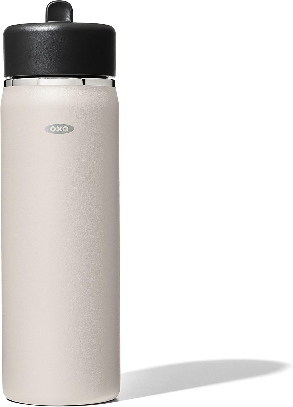 OXO Strive - Botella de agua de boca ancha de 20 onzas con tapa con popote, cuarzo