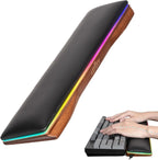 RGB, reposamuñecas de madera para teclados de computadora