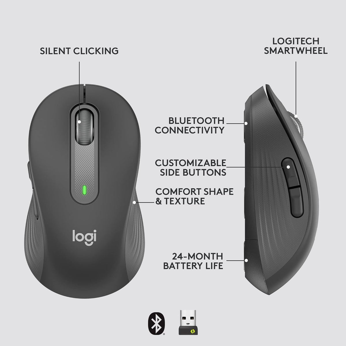 Logitech Signature M650 L para mouse inalámbrico de negocios, para...