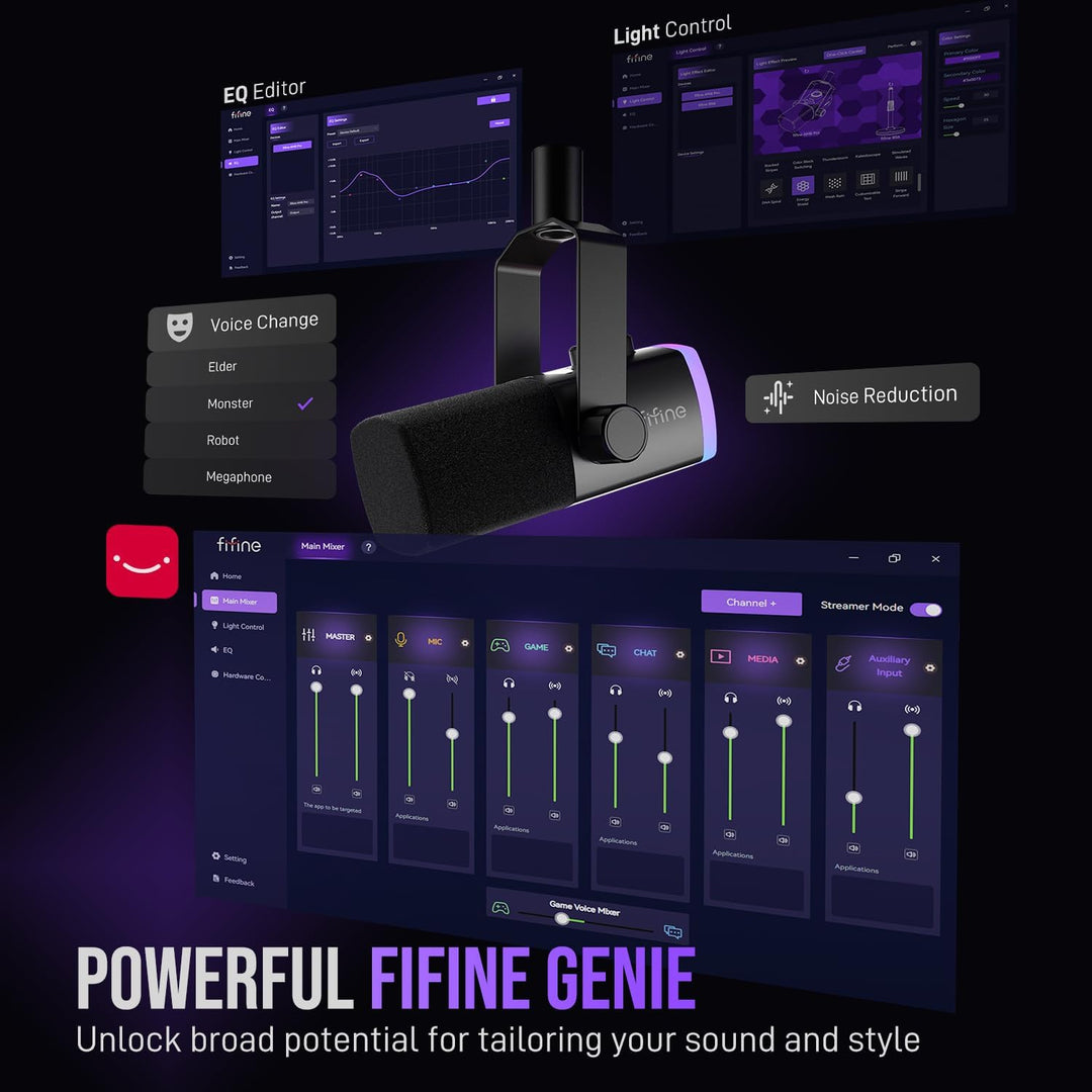Kit de micrófono de juego FIFINE, micrófono dinámico XLR\/USB para...