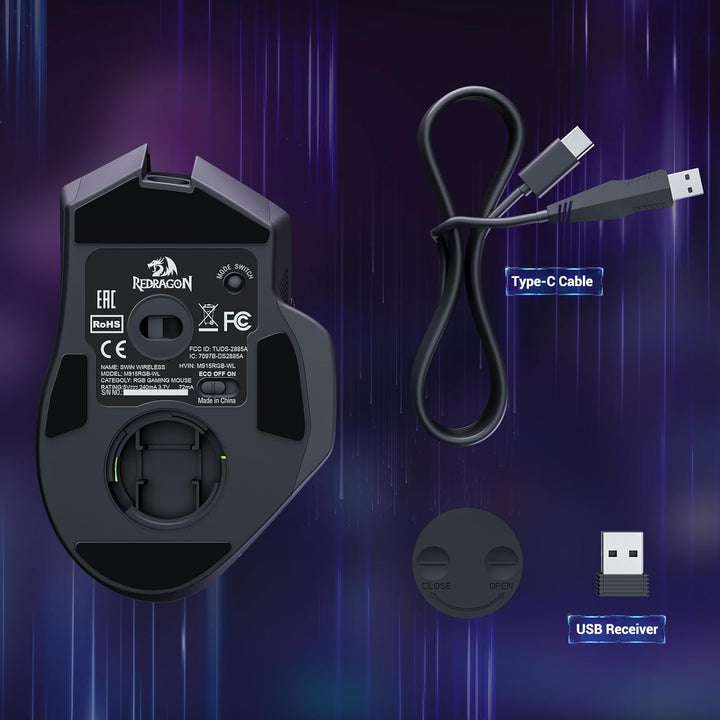 Redragon Ratón Inalámbrico para Juegos, Ratón Ergonómico 16000 DPI...