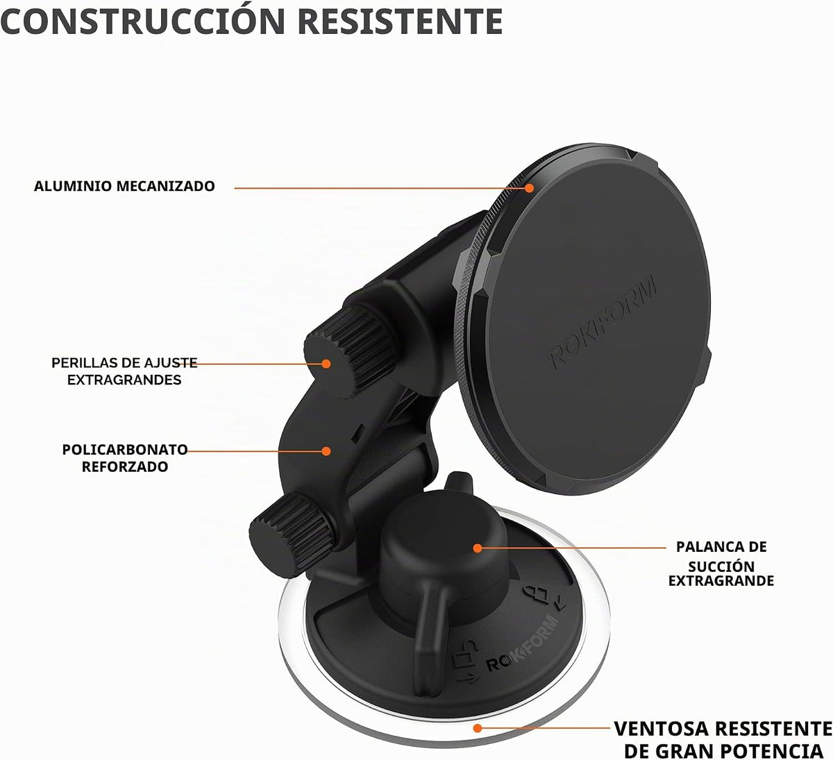 ROKFORM - Soporte magnético ajustable para el parabrisas, compatible con