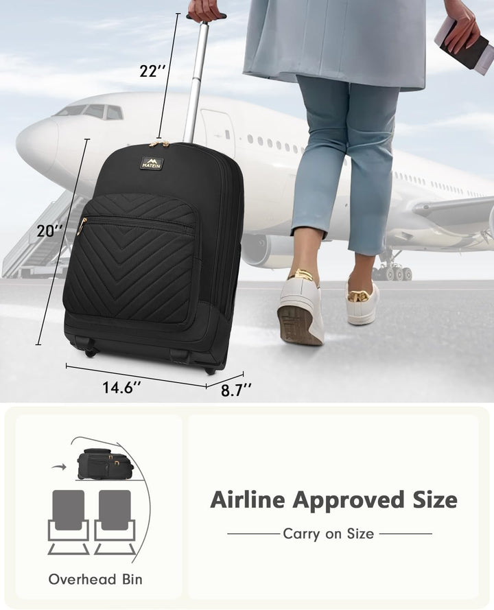MATEIN - Mochila con ruedas para mujeres, para laptop de 17 pulgada...