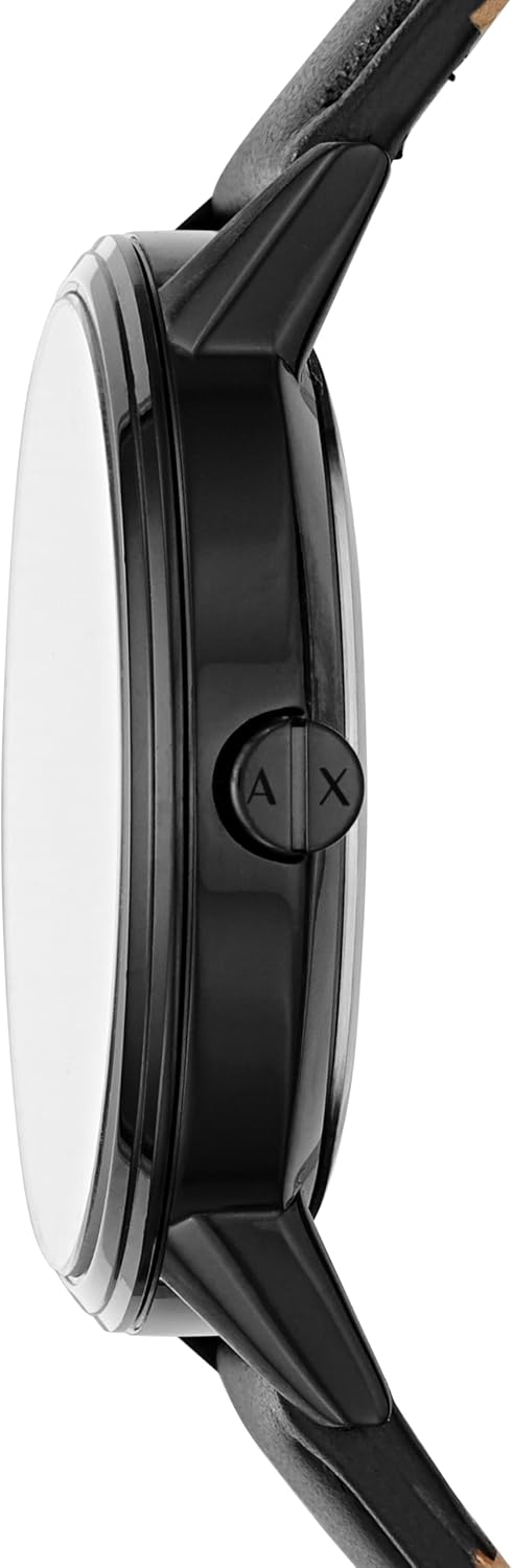 A|X Armani Exchange Reloj para hombre con pantalla analógica de tres manecillas y correa de acero inoxidable o cuero, reloj para hombre