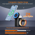 Soporte magnético plegable 3 en 1 cargador inalámbrico para iPhone Watch