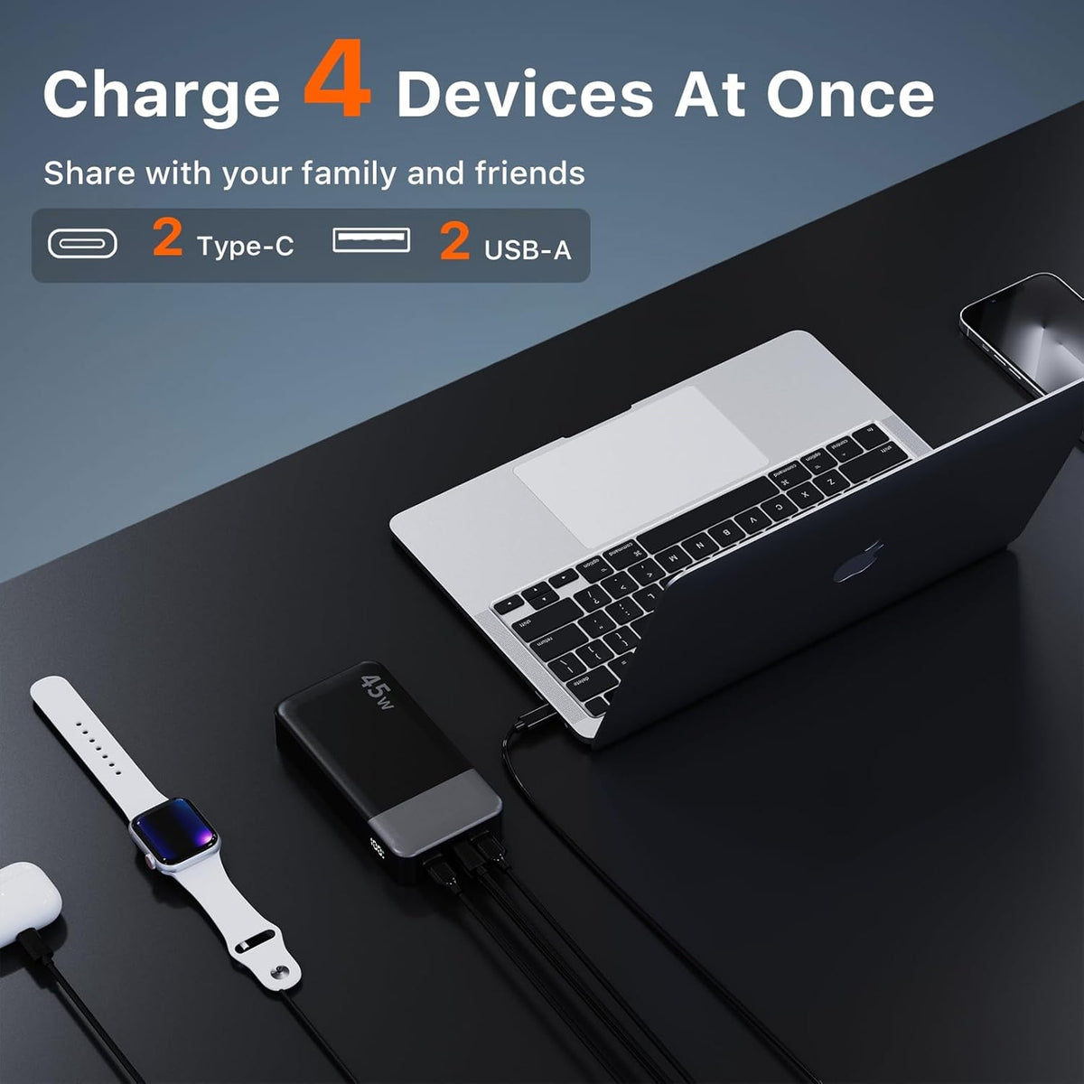 JUOVI J2621 Banco de Energía Cargador Portátil 20000mAh 45W, Paquet...