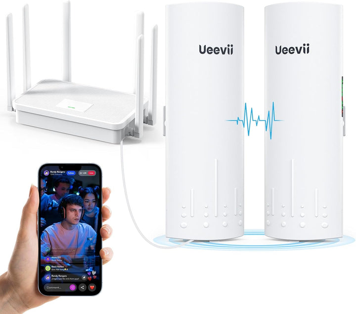 Kit de Puente Inalámbrico UeeVii CPE450 y Router WiFi
