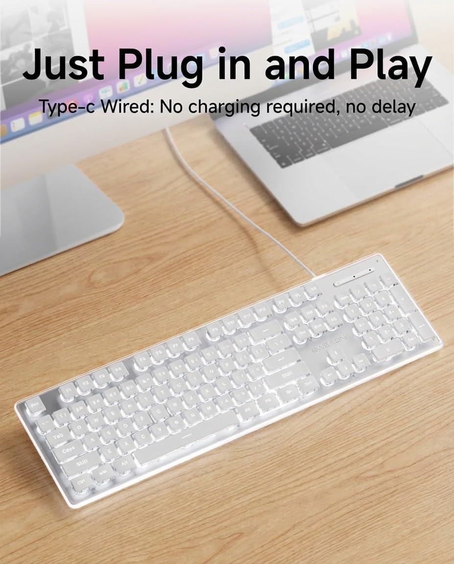 SEUNKWANG EWEADN GX710S - Teclado de computadora retroiluminado, te...