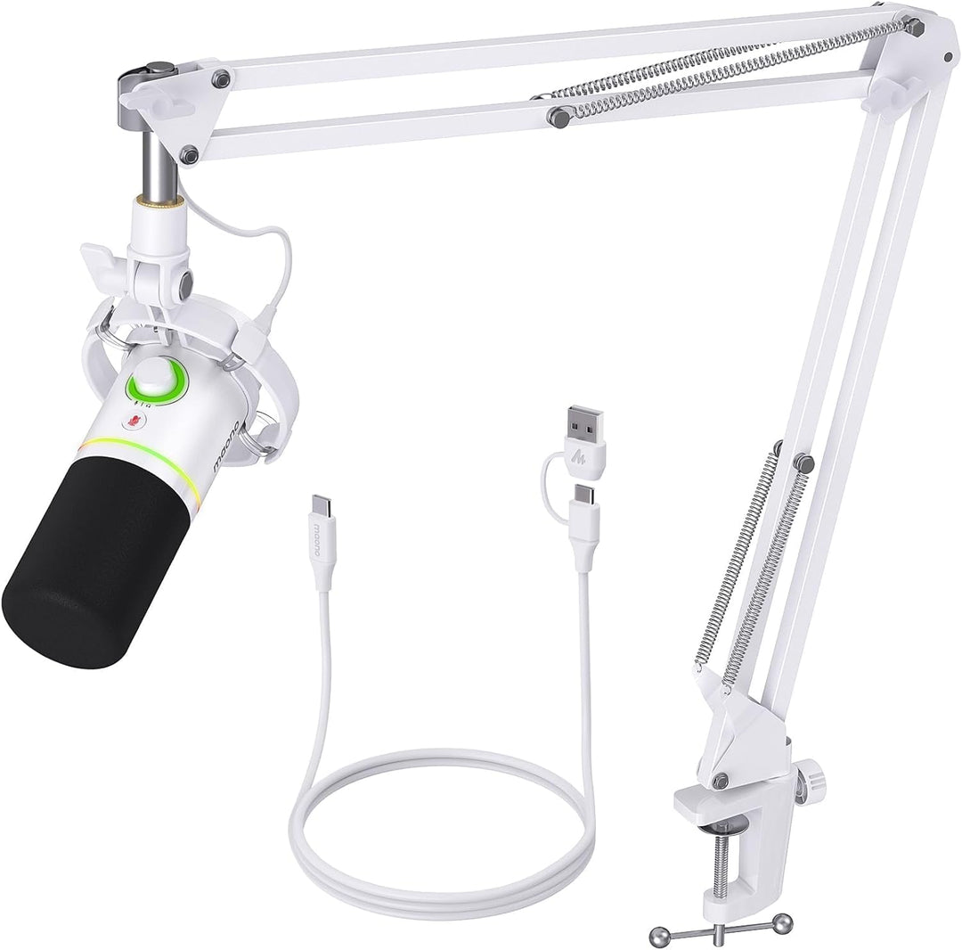 MAONO Kit de micrófono dinámico XLR\/USB, micrófono de podcast RGB...
