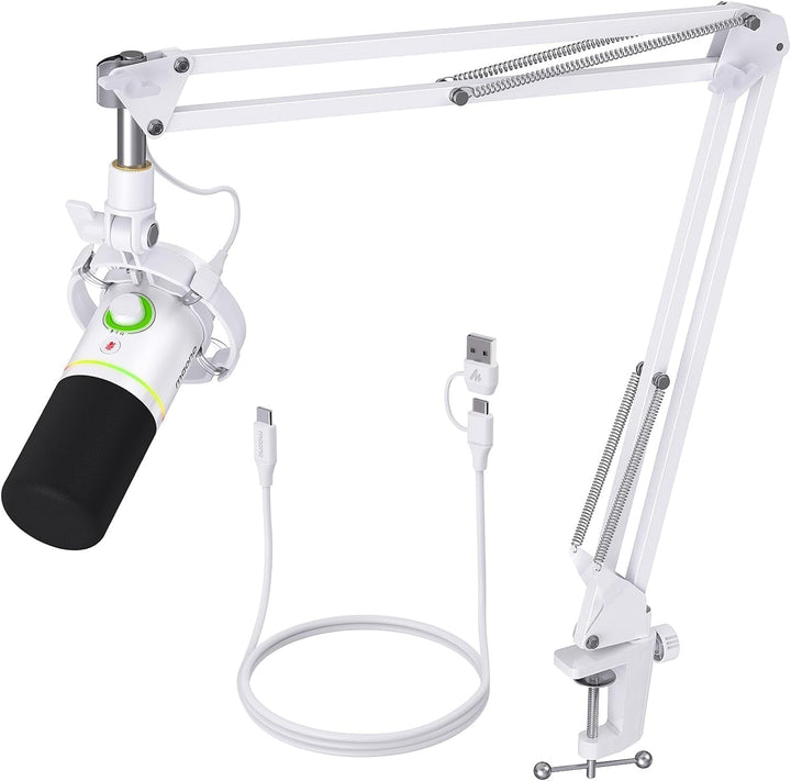 MAONO Kit de micrófono dinámico XLR\/USB, micrófono de podcast RGB...
