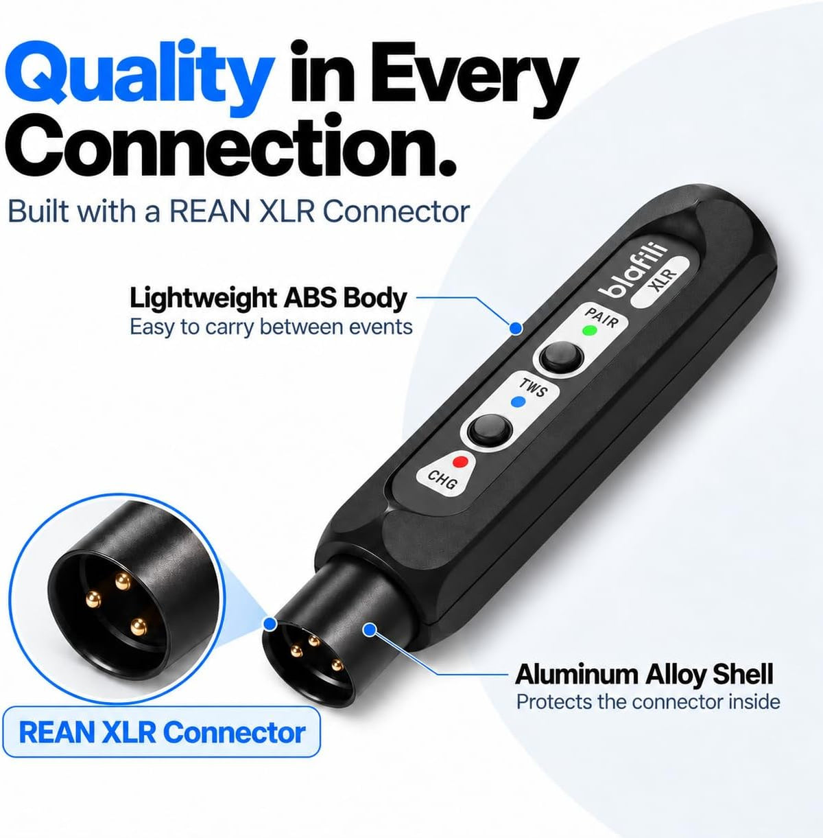 Receptor de audio Bluetooth XLR para mezcladores, altavoces PA y