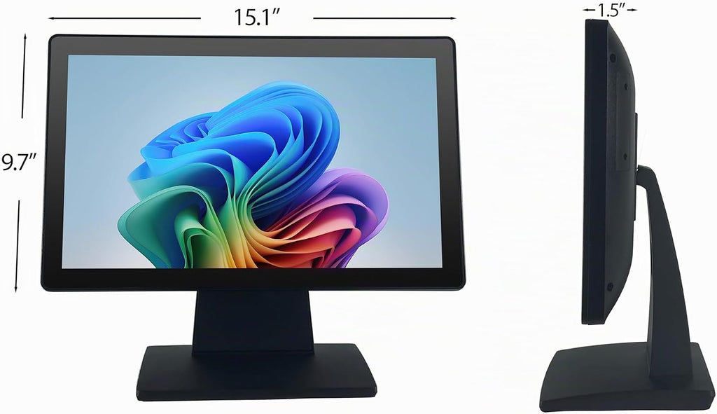 ANGEL POS Grado comercial 17.3 pulgadas 1920 x 1080 FHD pantalla táctil POS Monitor, 10 puntos táctil HDMI VGA, pantalla impermeable a prueba de polvo, industrial, oficina, venta al por menor, gimnasio, almacén