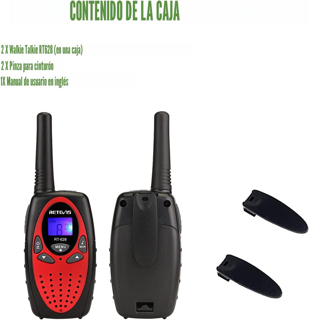 Retevis RT628 Walkie Talkies para niños, juguetes de regalo para ni...