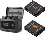 YDW Cargador de batería inteligente para DJI OSMO 360 y Action 6/5 Pro/4/3,24 W concentrador de carga bidireccional inteligente rápido con pantalla LCD, muestra batería SOC, solo cargador (cargador de