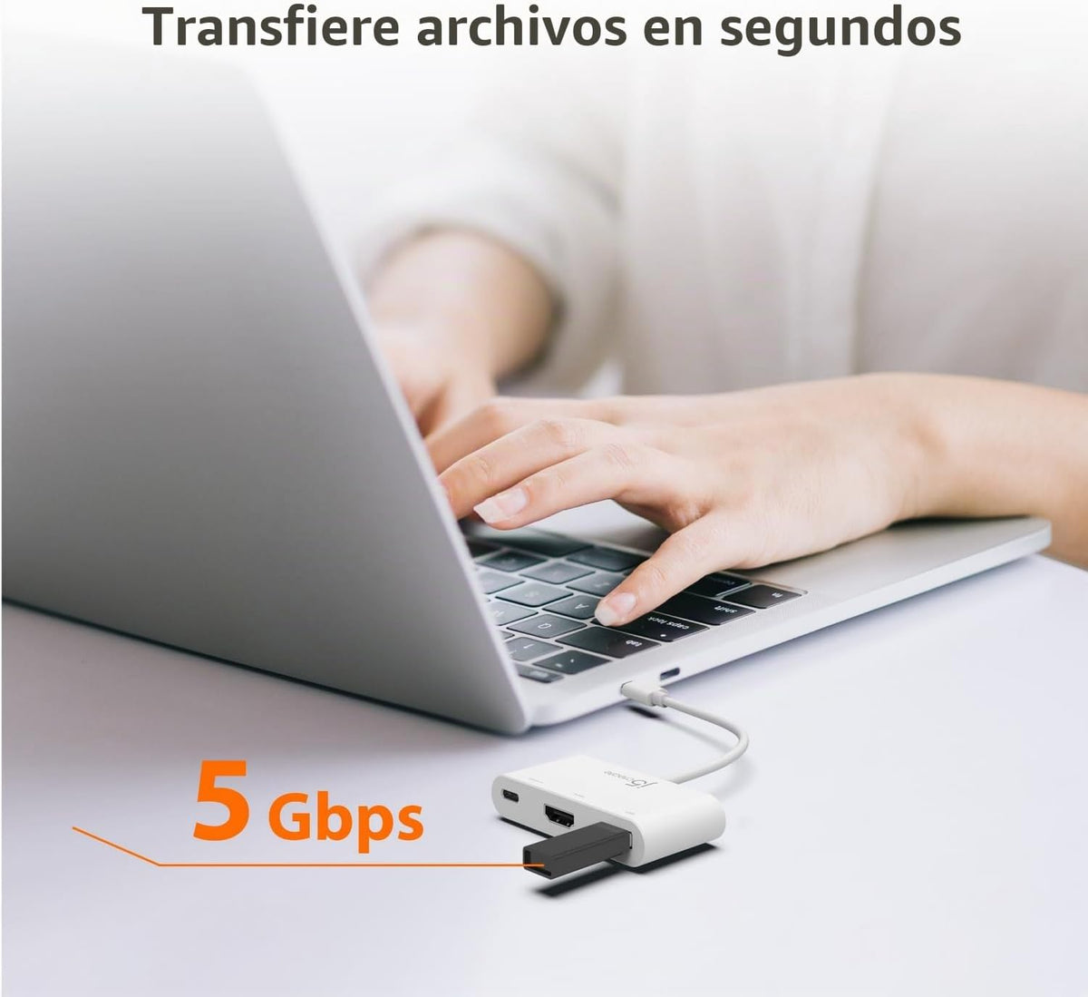 j5create USB tipo C a 4K HDMI y USB-A 3.0 con PD 100W