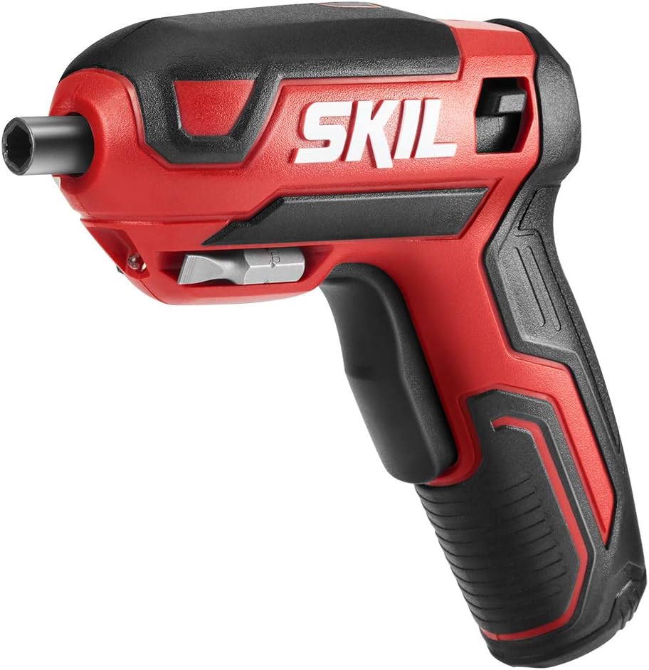 SKIL Destornillador inalámbrico recargable de 4 V que incluye 9 puntas, 1 soporte para brocas, cable de carga USB - SD561801