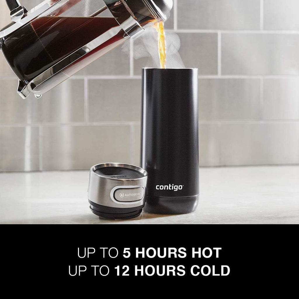 Contigo 2063413 - Botella térmica de lujo con aislamiento de doble pared, de acero inoxidable, cierre Thermalock, antigoteo, ideal para café