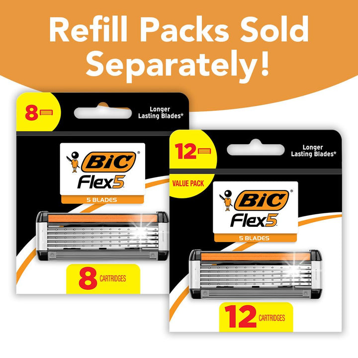 BIC Flex 5: cuchillas de afeitar recargables para hombre, 5 hojas,...