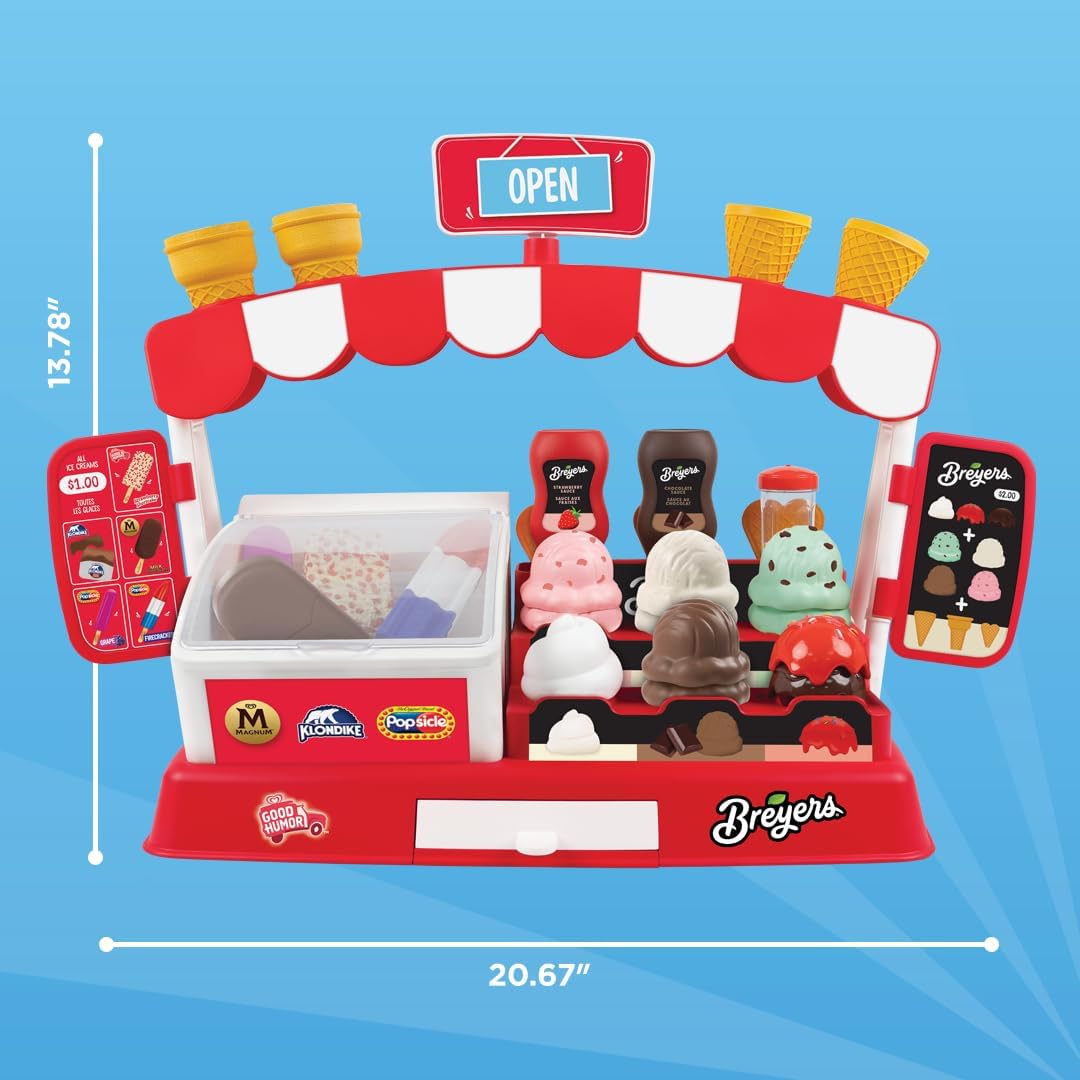 Casdon Juego oficial de heladería | Juguete de simulación de helados para niños mayores de 2 años | con buen humor, paleta, magnum, Klondike y Breyers