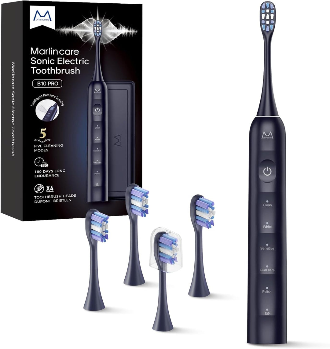 Marlincare - Cepillo de dientes eléctrico para adultos, cepillo de...