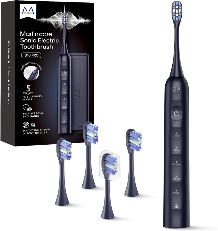 Marlincare - Cepillo de dientes eléctrico para adultos, cepillo de...