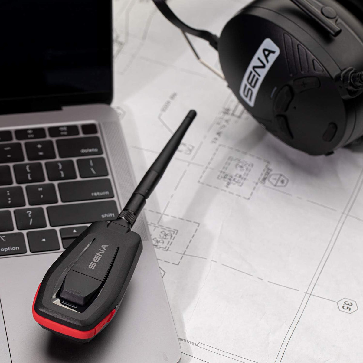 Sena Adaptador de intercomunicador industrial Bluetooth a malla para teléfono o tableta PC (MeshPort Red, talla única)