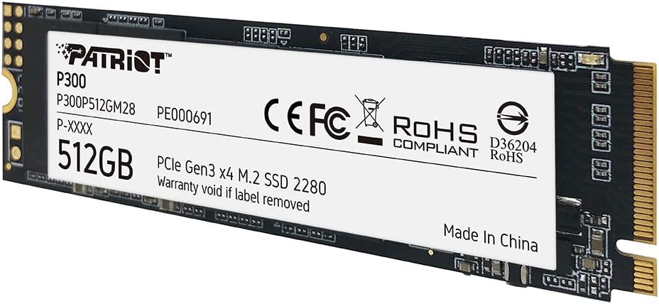 Patriot P300 M.2 PCIe Gen 3 x4 512GB SSD de Bajo Consumo de Energía
