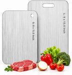Katori - Tablas de cortar de titanio para cocina, juego de tablas de cortar de titanio 100% puro, de doble cara, no tóxicas, tablas de cortar de metal aptas para lavavajillas, regalos del día del